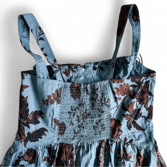 FREE PEOPLE Laters Baby Midi Dress Floral Blue Women’s NWT - Size XLarge - Picture 11 of 12